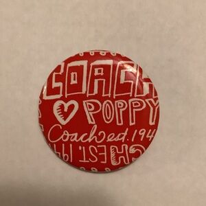 Coach Red Poppy Graphic Button